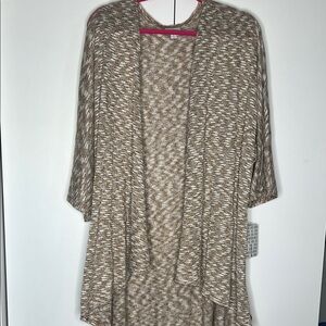 LuLaRoe Tan Lindsay Sweater with Hi-Lo Design